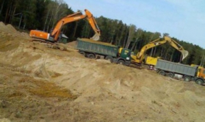 Разработка грунта экскаватором